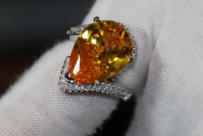 Lab Diamonds London Rings Teardrop Ring Yellow Diamond Ring Yellow Diamond Engagement Ring