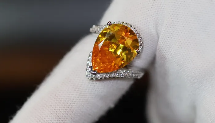 Lab Diamonds London Rings Teardrop Ring Yellow Diamond Ring Yellow Diamond Engagement Ring
