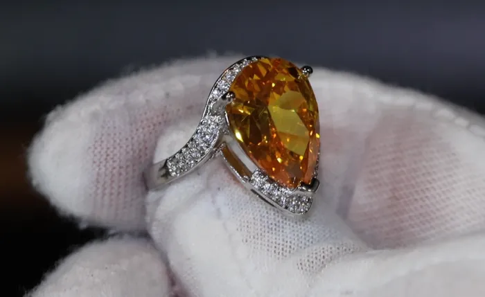 Lab Diamonds London Rings Teardrop Ring Yellow Diamond Ring Yellow Diamond Engagement Ring