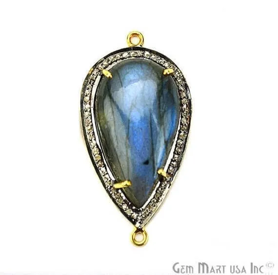 Labradorite Cabochon with Natural Pave Diamond Setting 37x19mm Gold Vermeil Gemstone Necklace Pendant DPLB40011 GemMartUSA Necklaces Labradorite Cabochon with Natural Pave Diamond Setting 37x19mm Gold Vermeil Gemstone Necklace Pendant DPLB40011 GemMartUSA Necklaces