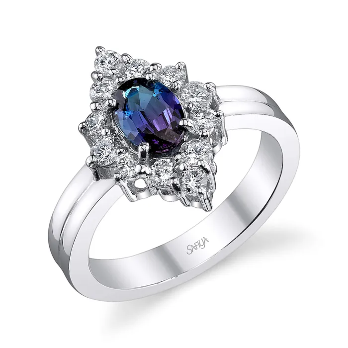 Lady Luck 14K White Gold Natural Alexandrite Ring Safiya Jewels Rings