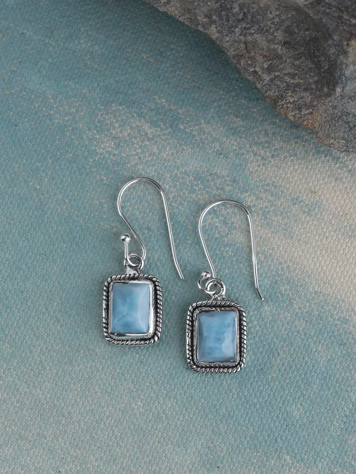Larimar Solid 925 Sterling Silver Dangle Earrings Jewelry YoTreasure Earrings Larimar Solid 925 Sterling Silver Dangle Earrings Jewelry YoTreasure Earrings