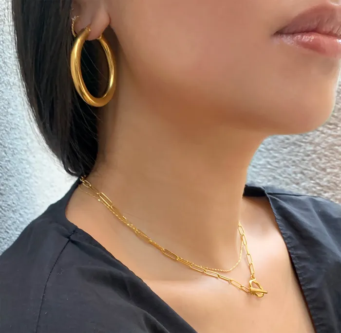 Mai Dsire CELINE THICK SILVER HOOP EARRING SAMPLE Earrings