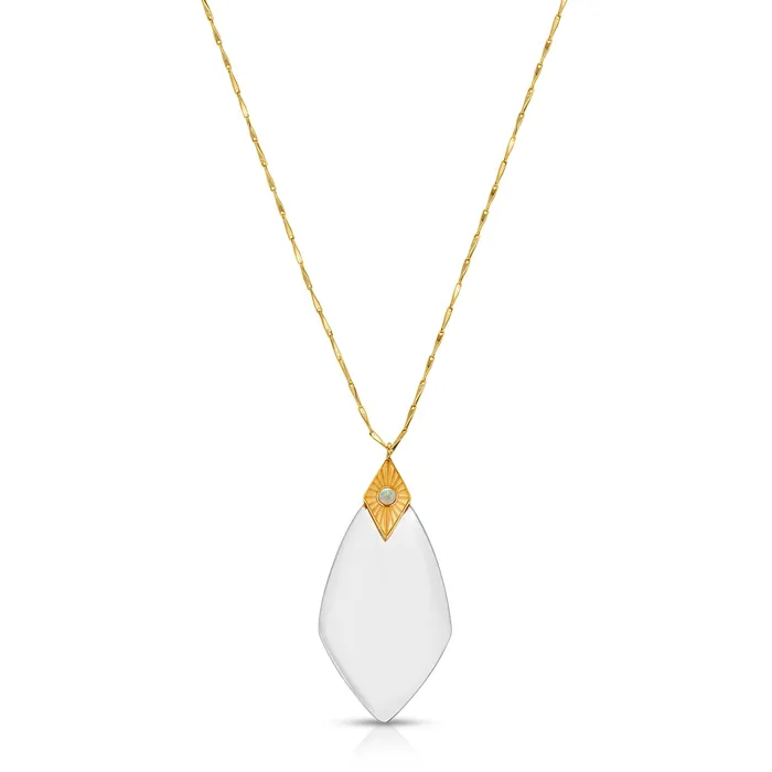 Maya Gold White Opal Magnifier Pendant Necklace Presale Ships 321 Moderne Monocle Necklaces