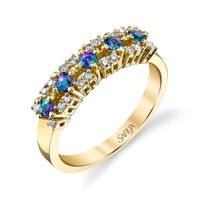 Midnight Dream 14K Yellow Gold Natural Alexandrite Ring Safiya Jewels Rings Midnight Dream 14K Yellow Gold Natural Alexandrite Ring Safiya Jewels Rings