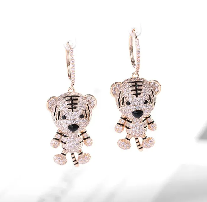 Minx London Earrings Tiger Earrings Diamond Earrings Diamond Tiger Earrings Womens Earrings Hoop Earrings Womens Diamond Earrings Charm Earrings