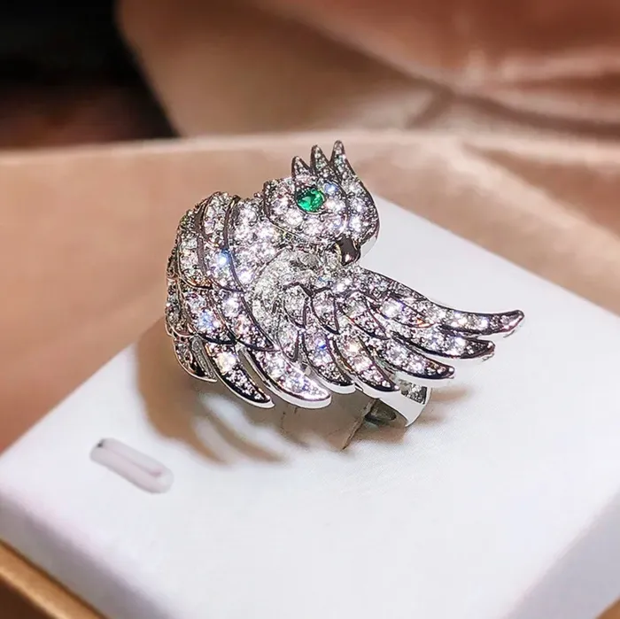 Minx London Rings Diamond Bird Ring Big Diamond Ring Womens Statement Ring Diamond Wings Ring Diamond Charm Ring Womens Statement Ring Bird Ring