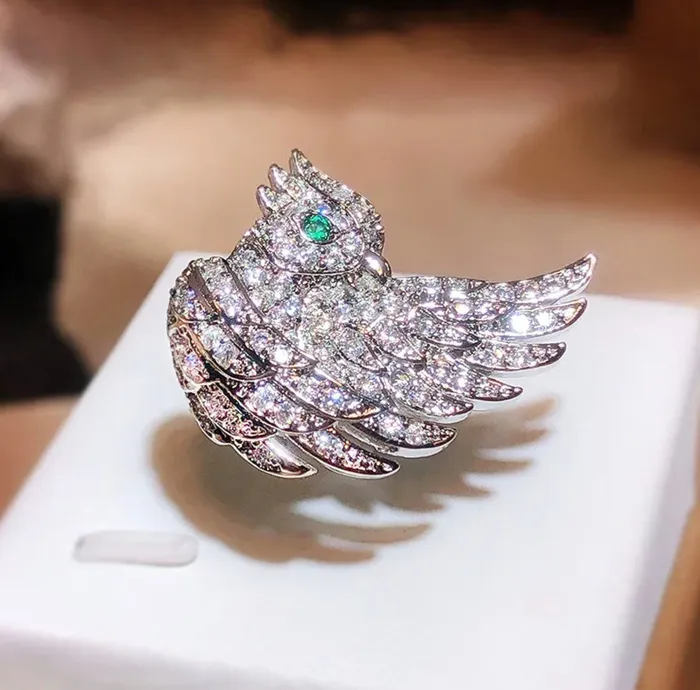 Minx London Rings Diamond Bird Ring Big Diamond Ring Womens Statement Ring Diamond Wings Ring Diamond Charm Ring Womens Statement Ring Bird Ring