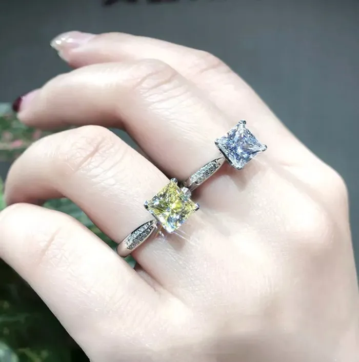 Minx London Rings Yellow Diamond Ring Yellow Diamond Engagement Rings Platinum Plated Ring Wedding Ring Womens Engagement Ring Solitaire Ring