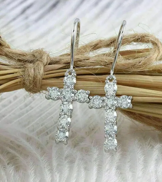 Minx London Womens Cross Earrings Cross Earrings Women Diamond Earrings Dangle Earrings Cross Earrings Cross Dangle Earrings Womens Earrings Earrings