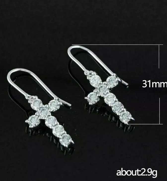 Minx London Womens Cross Earrings Cross Earrings Women Diamond Earrings Dangle Earrings Cross Earrings Cross Dangle Earrings Womens Earrings Earrings
