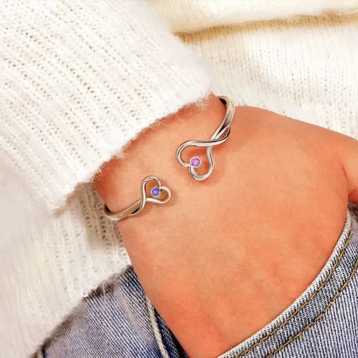 Mother And Daughter Linked Forever Custom Bracelet Customized Jewel Bracelets