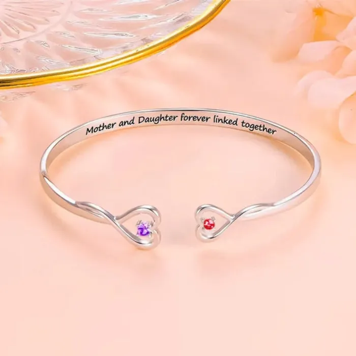 Mother And Daughter Linked Forever Custom Bracelet Customized Jewel Bracelets