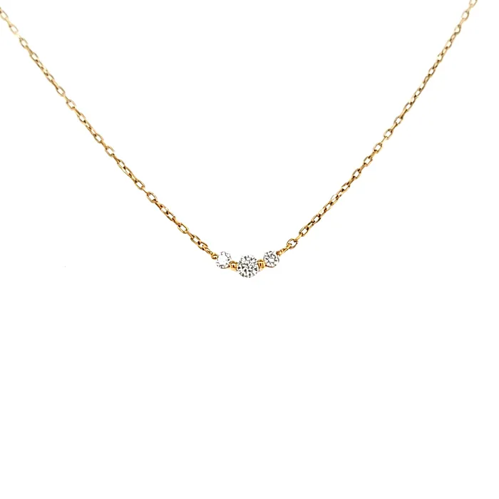 Necklaces Aurelie G Yellow Gold Petite 3 Diamond Necklace I6342