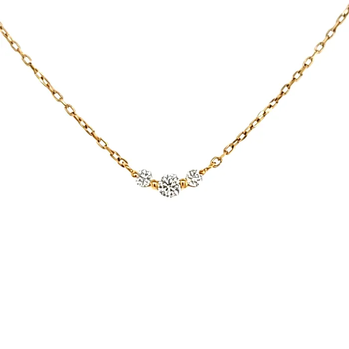 Necklaces Aurelie G Yellow Gold Petite 3 Diamond Necklace I6342