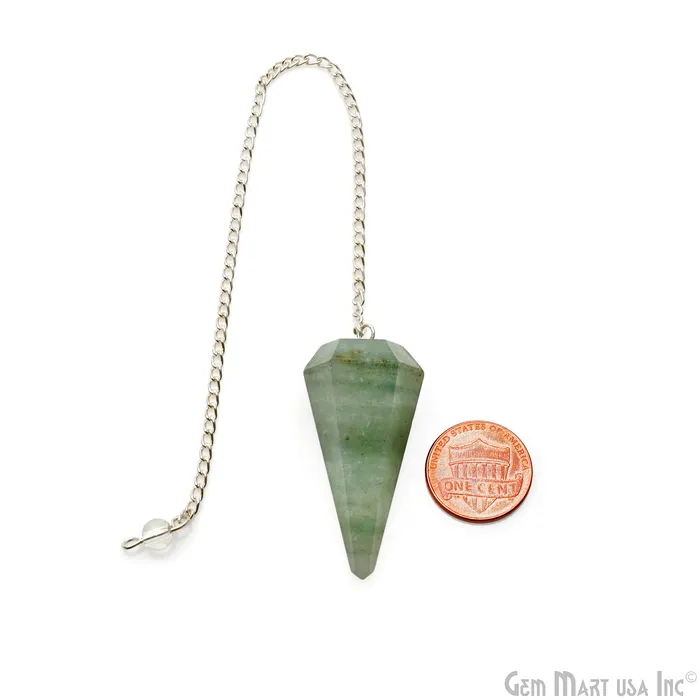 Necklaces Aventurine Gemstone Pendulum with Silver Chain 44x16mm Divination Tool for Clarity GemMartUSA Necklaces Aventurine Gemstone Pendulum with Silver Chain 44x16mm Divination Tool for Clarity GemMartUSA
