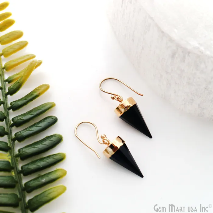 Necklaces Black Onyx Spike 23x10mm Gold Electroplated Gemstone Pendant Connector GemMartUSA Necklaces Black Onyx Spike 23x10mm Gold Electroplated Gemstone Pendant Connector GemMartUSA