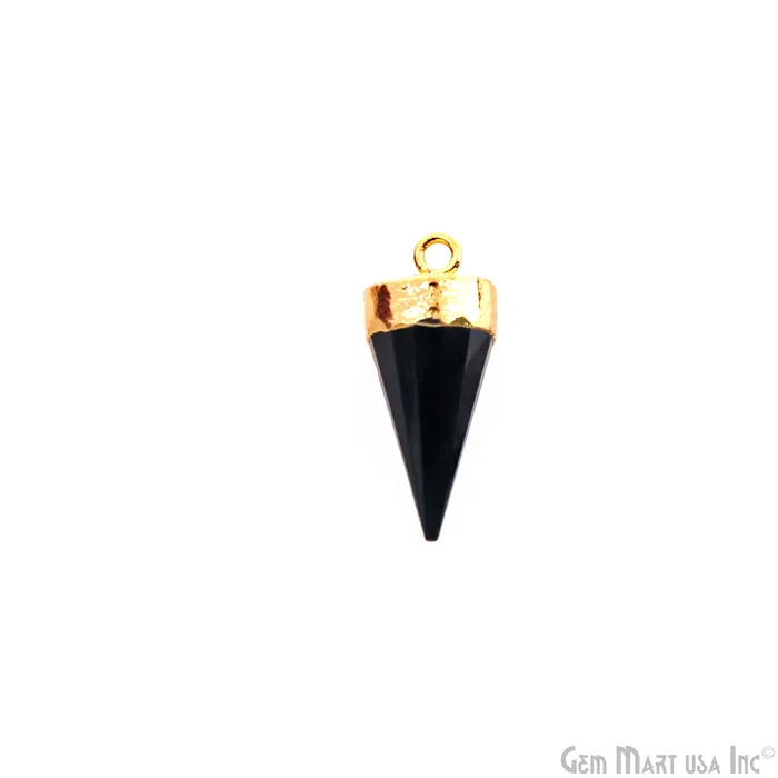 Necklaces Black Onyx Spike 23x10mm Gold Electroplated Gemstone Pendant Connector GemMartUSA Necklaces Black Onyx Spike 23x10mm Gold Electroplated Gemstone Pendant Connector GemMartUSA