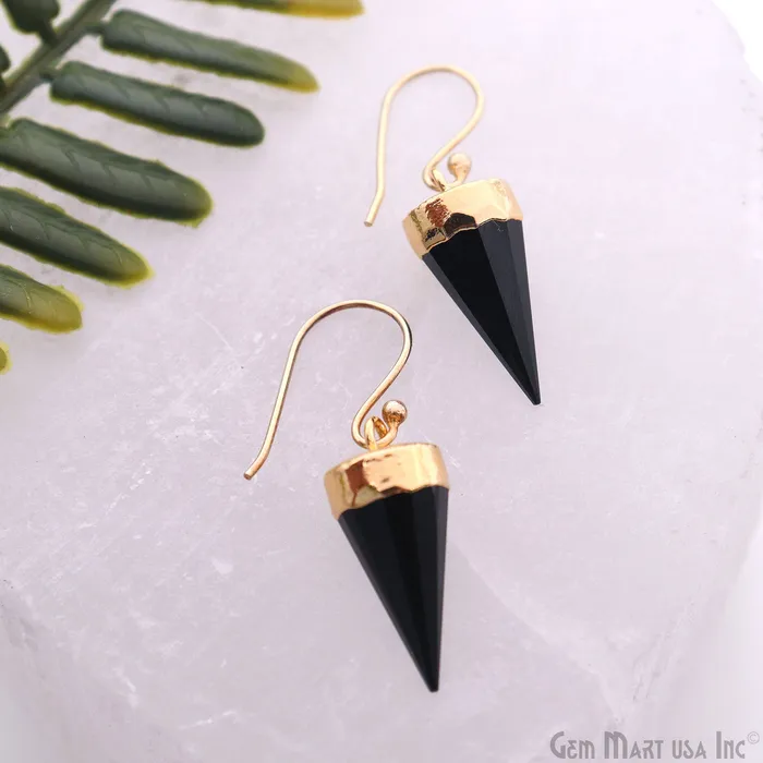 Necklaces Black Onyx Spike 23x10mm Gold Electroplated Gemstone Pendant Connector GemMartUSA Necklaces Black Onyx Spike 23x10mm Gold Electroplated Gemstone Pendant Connector GemMartUSA