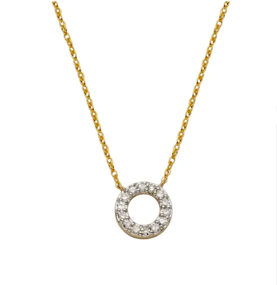 Necklaces Charles Garnier 14k Yellow Gold Diamond Circle Necklace I8342