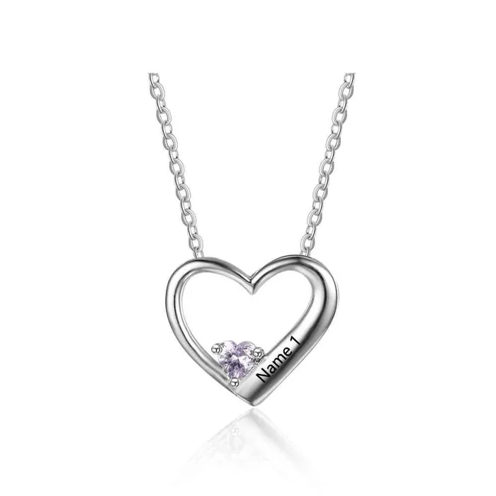 Necklaces Personalized Jewel Hot Selling Personalized 925 Sterling Silver DIY Birthstone Necklace Pendant Engraved Heart Mom Wife Gift Necklaces Personalized Jewel Hot Selling Personalized 925 Sterling Silver DIY Birthstone Necklace Pendant Engraved Heart Mom Wife Gift
