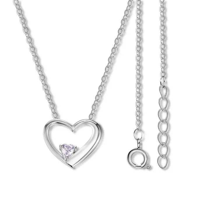 Necklaces Personalized Jewel Hot Selling Personalized 925 Sterling Silver DIY Birthstone Necklace Pendant Engraved Heart Mom Wife Gift