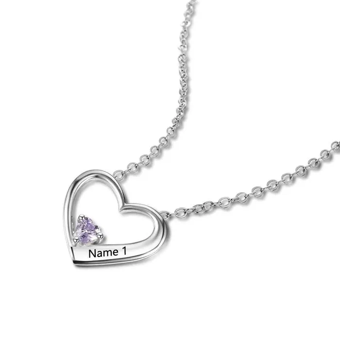 Necklaces Personalized Jewel Hot Selling Personalized 925 Sterling Silver DIY Birthstone Necklace Pendant Engraved Heart Mom Wife Gift