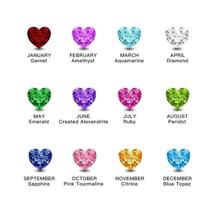 Necklaces Personalized Jewel My Children Engraved Sterling Silver Necklace 5 Custom Name Birthstones