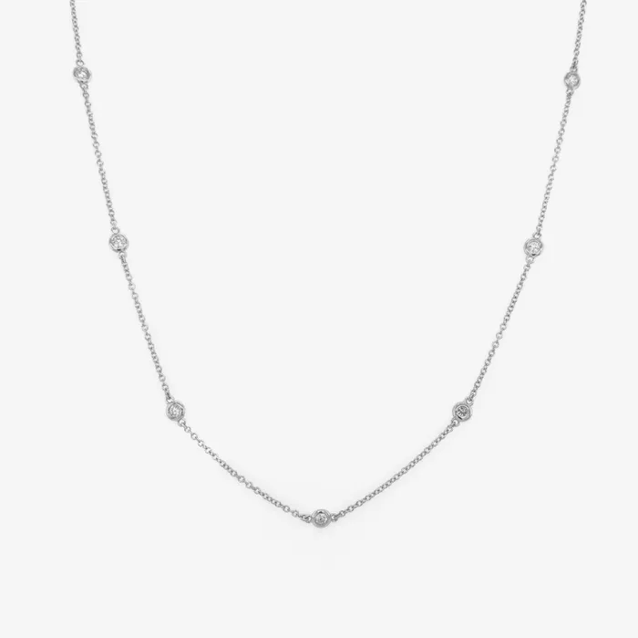 Necklaces Sabrina Designs Co 14k Gold Bezel Set Diamond Station Necklace