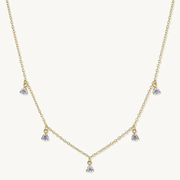 Necklaces Sapphire Dangling Chain Necklace Camile Stone