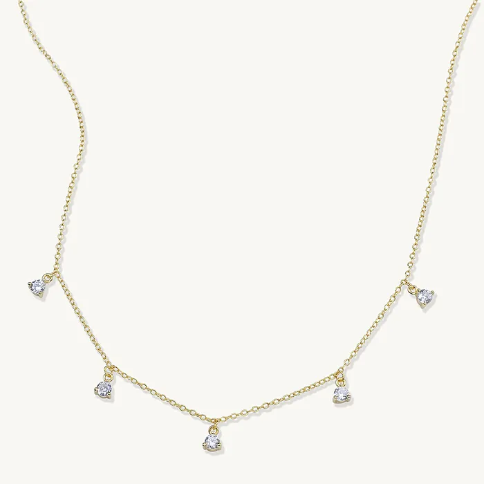 Necklaces Sapphire Dangling Chain Necklace Camile Stone