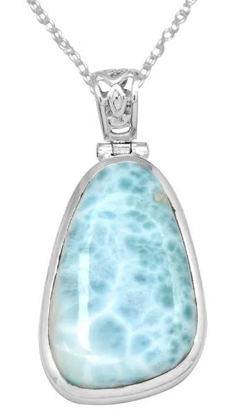 Necklaces YoTreasure Larimar 1 34 Long 925 Solid Sterling Silver Pendant With 18 Chain Necklace Necklaces YoTreasure Larimar 1 34 Long 925 Solid Sterling Silver Pendant With 18 Chain Necklace