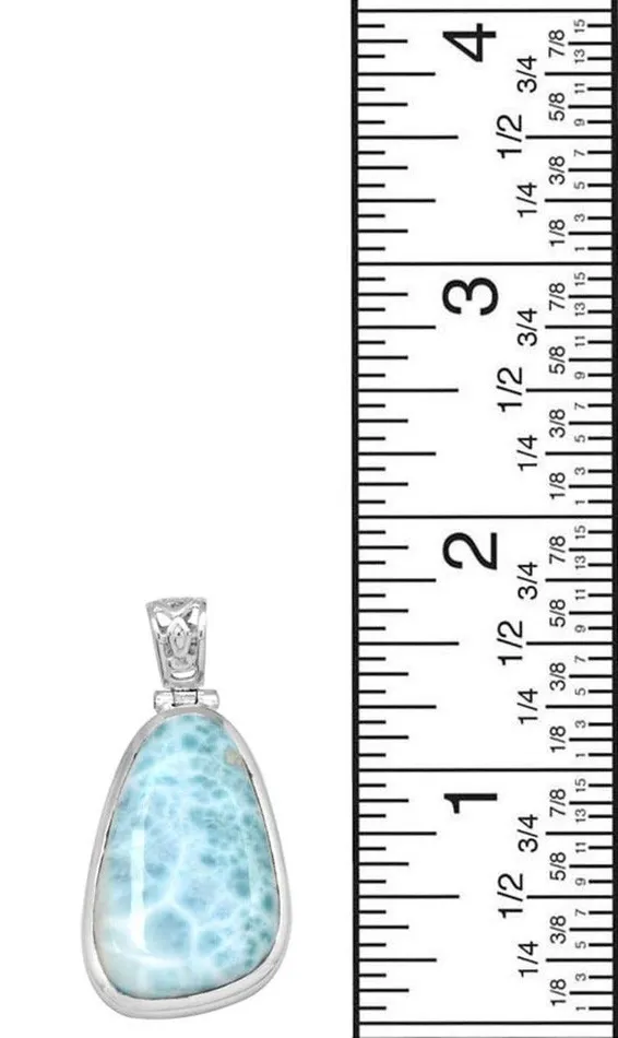 Necklaces YoTreasure Larimar 1 34 Long 925 Solid Sterling Silver Pendant With 18 Chain Necklace