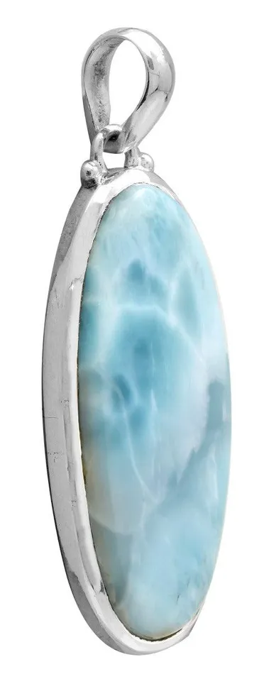 Necklaces YoTreasure Larimar 2 Long 925 Solid Sterling Silver Pendant With 18 Chain Necklace