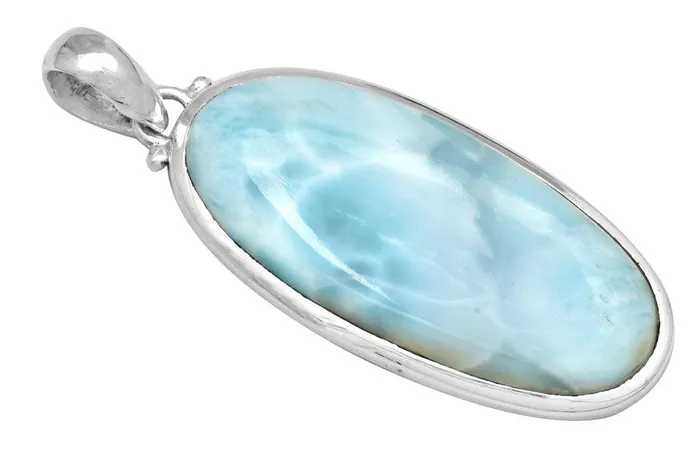 Necklaces YoTreasure Larimar 2 Long 925 Solid Sterling Silver Pendant With 18 Chain Necklace