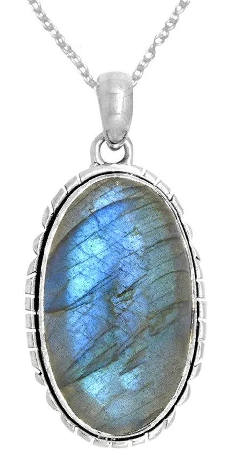 Necklaces YoTreasure Long Chain Necklace Jewelry Solid 925 Sterling Silver Labradorite Gemstone Pendant for Women 18 Necklaces YoTreasure Long Chain Necklace Jewelry Solid 925 Sterling Silver Labradorite Gemstone Pendant for Women 18
