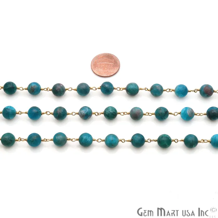 Neon Apatite Smooth Beads 8mm Gold Plated Wire Wrapped Gemstone Rosary Chain GemmartUSA PreStyled Sets Neon Apatite Smooth Beads 8mm Gold Plated Wire Wrapped Gemstone Rosary Chain GemmartUSA PreStyled Sets