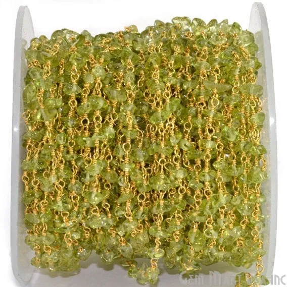 Peridot 46mm Nugget Chip Beads Gold Plated Rosary Chain GemmartUSA PreStyled Sets Peridot 46mm Nugget Chip Beads Gold Plated Rosary Chain GemmartUSA PreStyled Sets