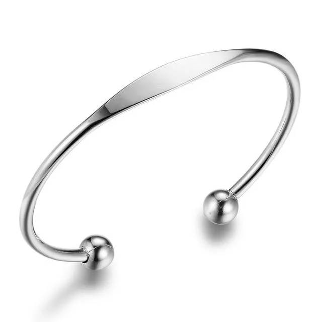 Personalized Jewel Bracelets Trendy Stainless Steel Open Cuff Bangle Bracelet Vintage Style Fashion Bangle Band Best Gift for Christmas Birthday Anniversary