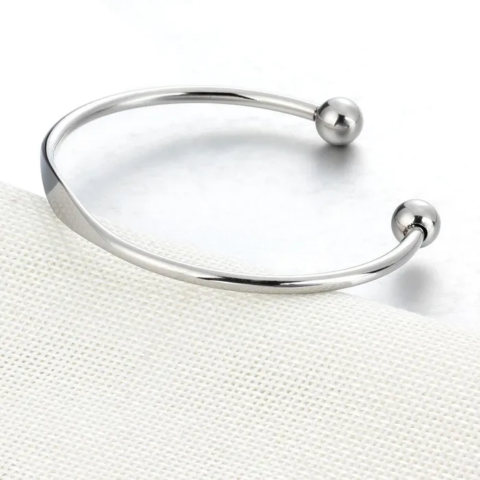 Personalized Jewel Bracelets Trendy Stainless Steel Open Cuff Bangle Bracelet Vintage Style Fashion Bangle Band Best Gift for Christmas Birthday Anniversary