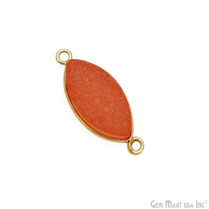 PreStyled Sets GemMartUSA Orange Color Druzy Marquise 9x10mm Double Bail Gold Bezel Connector PreStyled Sets GemMartUSA Orange Color Druzy Marquise 9x10mm Double Bail Gold Bezel Connector