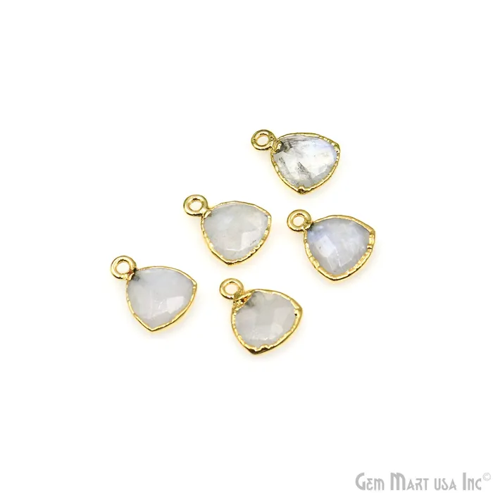 PreStyled Sets GemmartUSA Rainbow Moonstone 10mm Trillion Gold Edged Bail Gemstone Connector PreStyled Sets GemmartUSA Rainbow Moonstone 10mm Trillion Gold Edged Bail Gemstone Connector