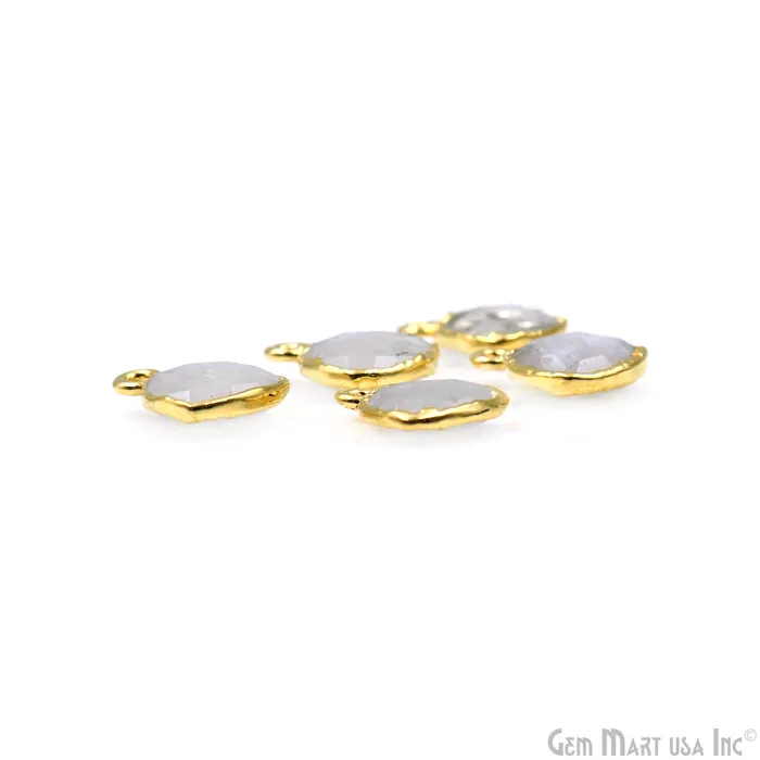 PreStyled Sets GemmartUSA Rainbow Moonstone 10mm Trillion Gold Edged Bail Gemstone Connector PreStyled Sets GemmartUSA Rainbow Moonstone 10mm Trillion Gold Edged Bail Gemstone Connector