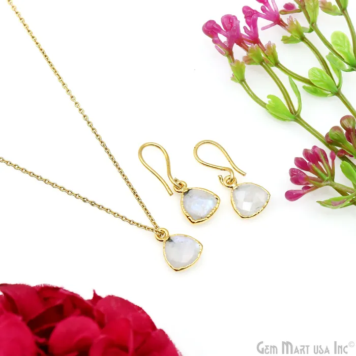 PreStyled Sets GemmartUSA Rainbow Moonstone 10mm Trillion Gold Edged Bail Gemstone Connector PreStyled Sets GemmartUSA Rainbow Moonstone 10mm Trillion Gold Edged Bail Gemstone Connector
