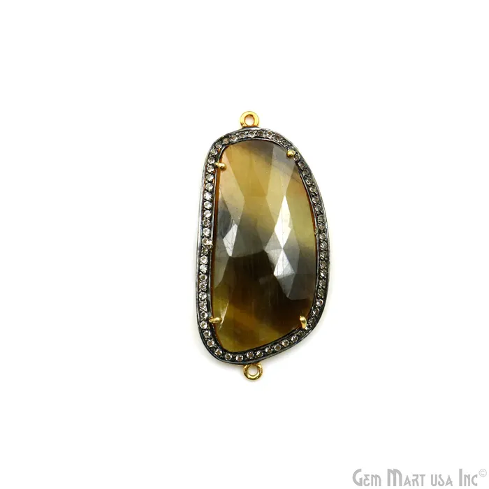 PreStyled Sets Sapphire Pave Cubic Zirconia 43x21mm Double Bail Gold Vermeil Gemstone Connector GemmartUSA PreStyled Sets Sapphire Pave Cubic Zirconia 43x21mm Double Bail Gold Vermeil Gemstone Connector GemmartUSA