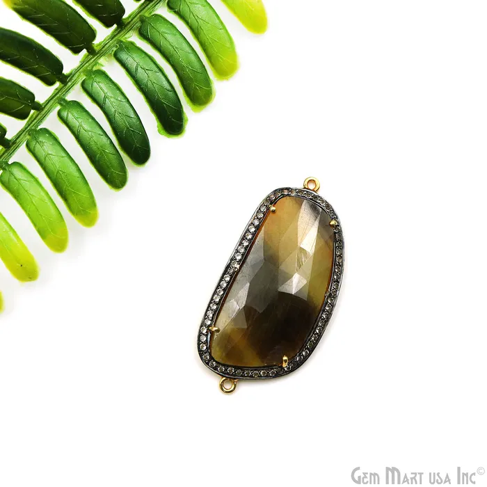 PreStyled Sets Sapphire Pave Cubic Zirconia 43x21mm Double Bail Gold Vermeil Gemstone Connector GemmartUSA PreStyled Sets Sapphire Pave Cubic Zirconia 43x21mm Double Bail Gold Vermeil Gemstone Connector GemmartUSA