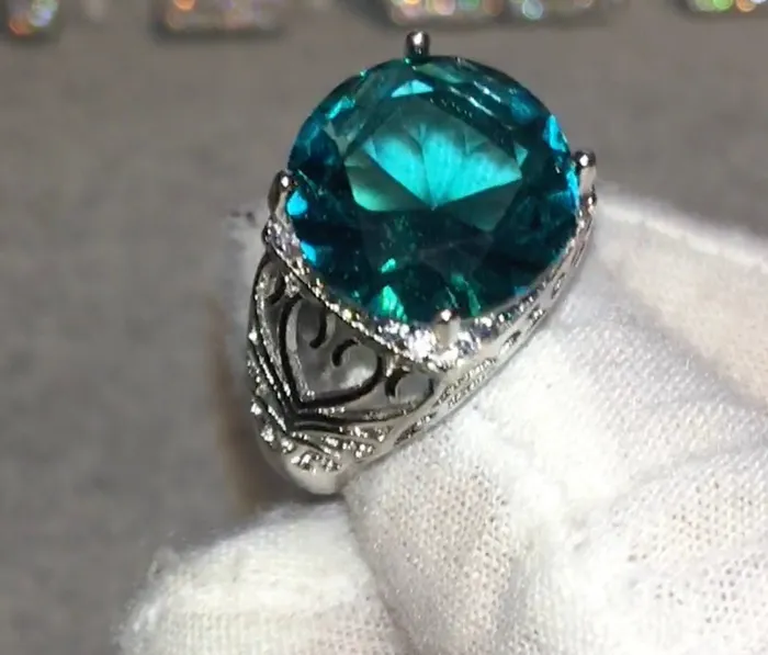 Promise Ring Engagement Ring Teal Blue Ring Womens Promise Ring Aquamarine Engagement Ring Blue Diamond Ring Tourmaline Ring Minx London Rings