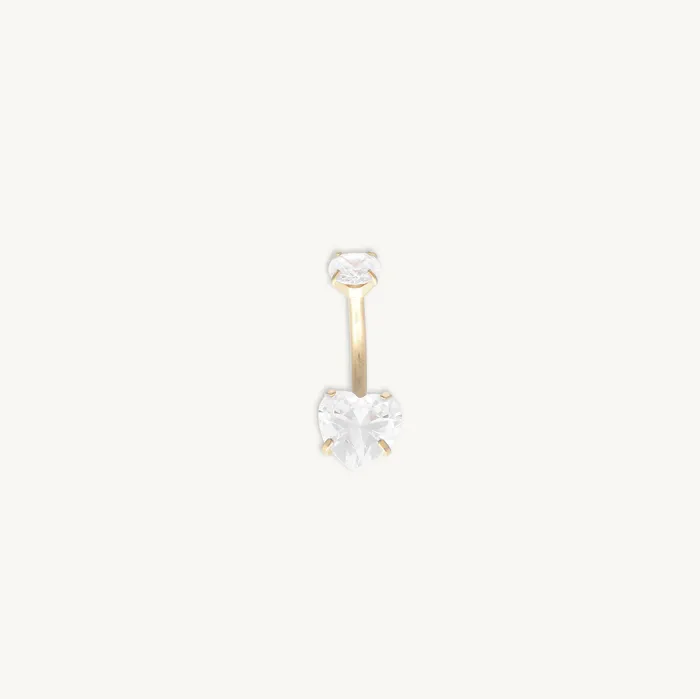 Rings Camile Stone Heart Sapphire Titanium Belly Ring