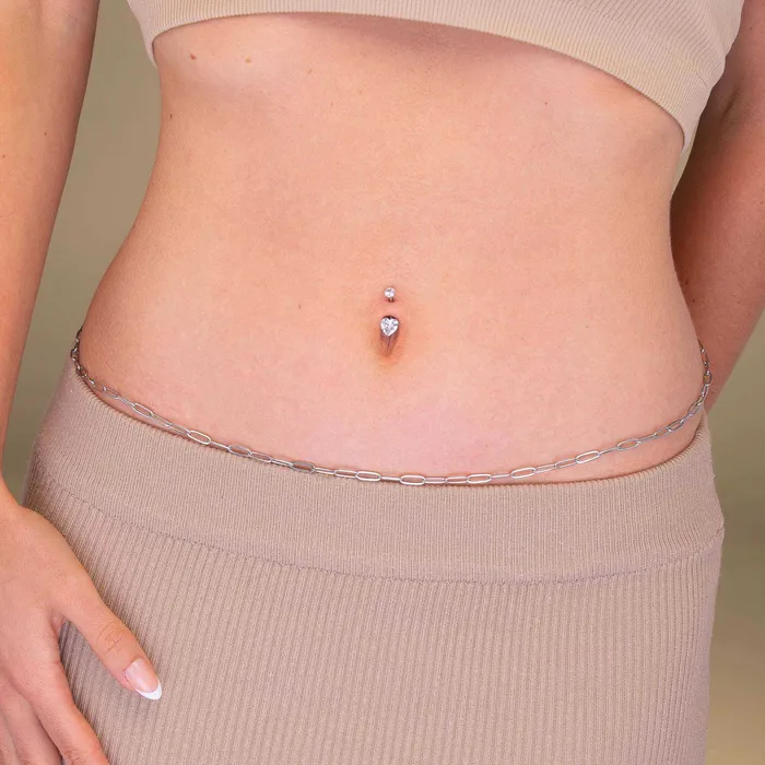 Rings Camile Stone Heart Sapphire Titanium Belly Ring