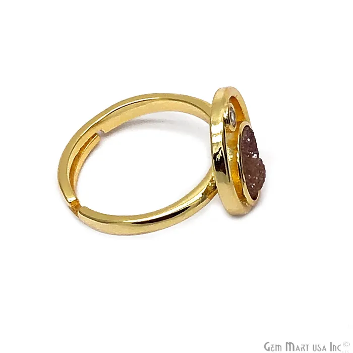 Rings GemMartUSA Orbit Druzy Gemstone Adjustable Ring Pick Your Gemstone